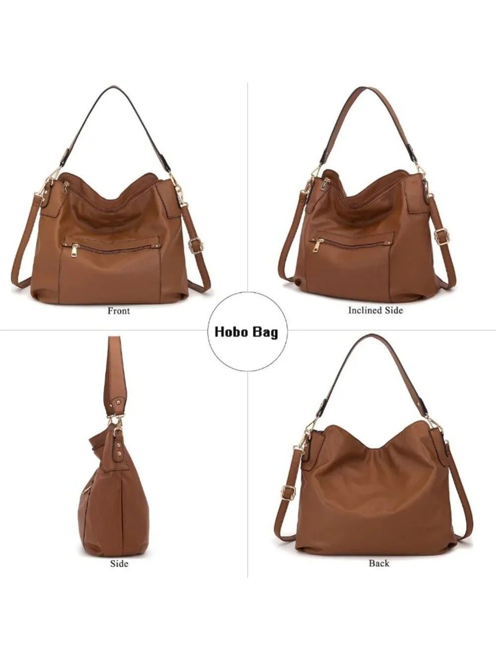 Stylish Large Crossbody Hobo Bag & Wallet Set for Women - Versatile Shoulder